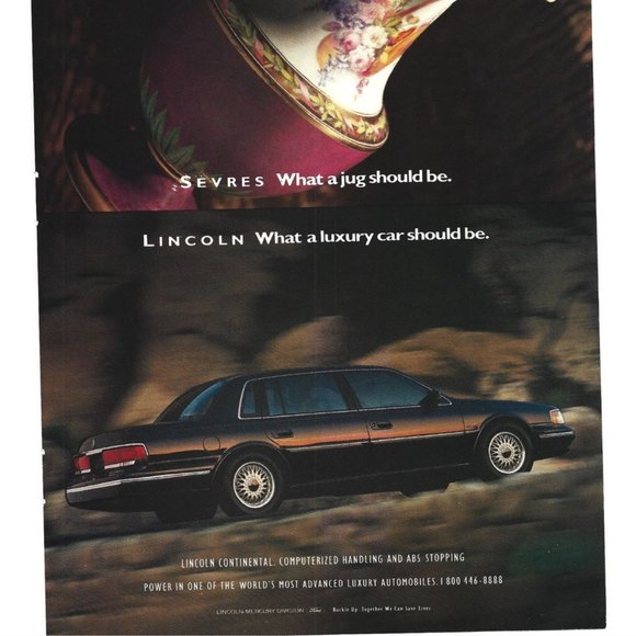 Lincoln Luxury Car Continental Car Auto 1990s Vintage Print Ad - Picture 2 of 2